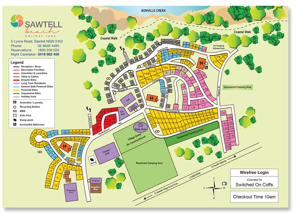 Big 4 Sawtell Park Map